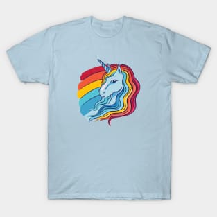 Rainbow Unicorn Drawing T-Shirt